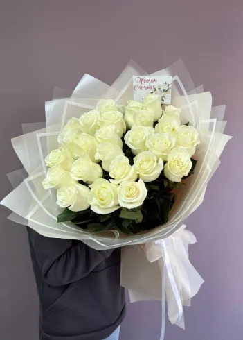 Белые розы для любимой от интернет-магазина цветов в 