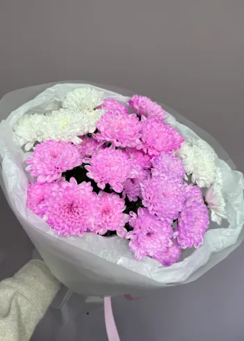 Букет из кустовых хризантем &laquo;Сладкая вата&raquo; от интернет-магазина цветов в 