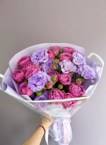 Пионовидные розы и эустома &laquo;Анжелика&raquo; от интернет-магазина цветов в 