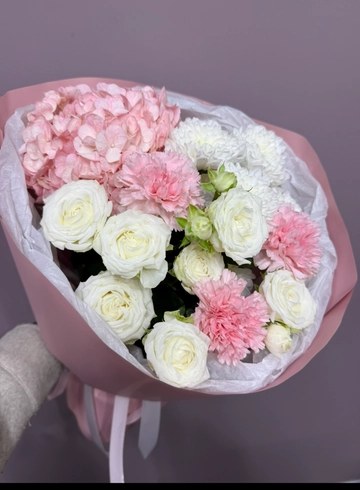 Букет с гортензией &laquo;Пастельный&raquo; от интернет-магазина цветов в 